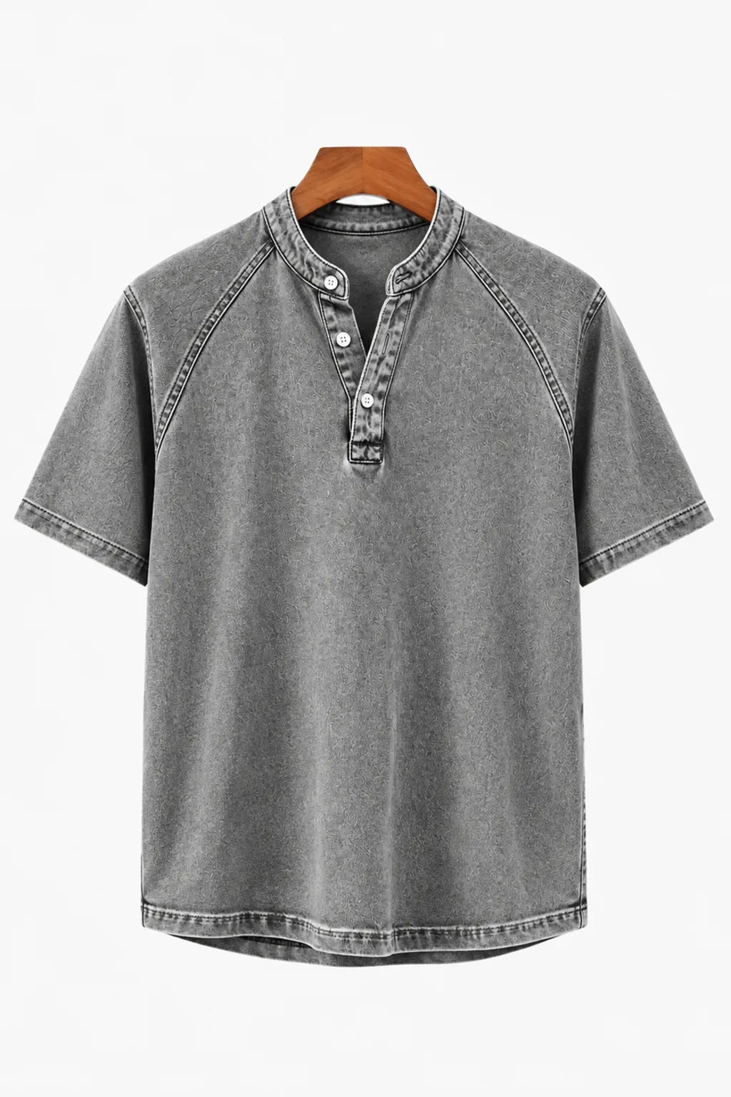 CHEMISE HENLEY EFFET VINTAGE