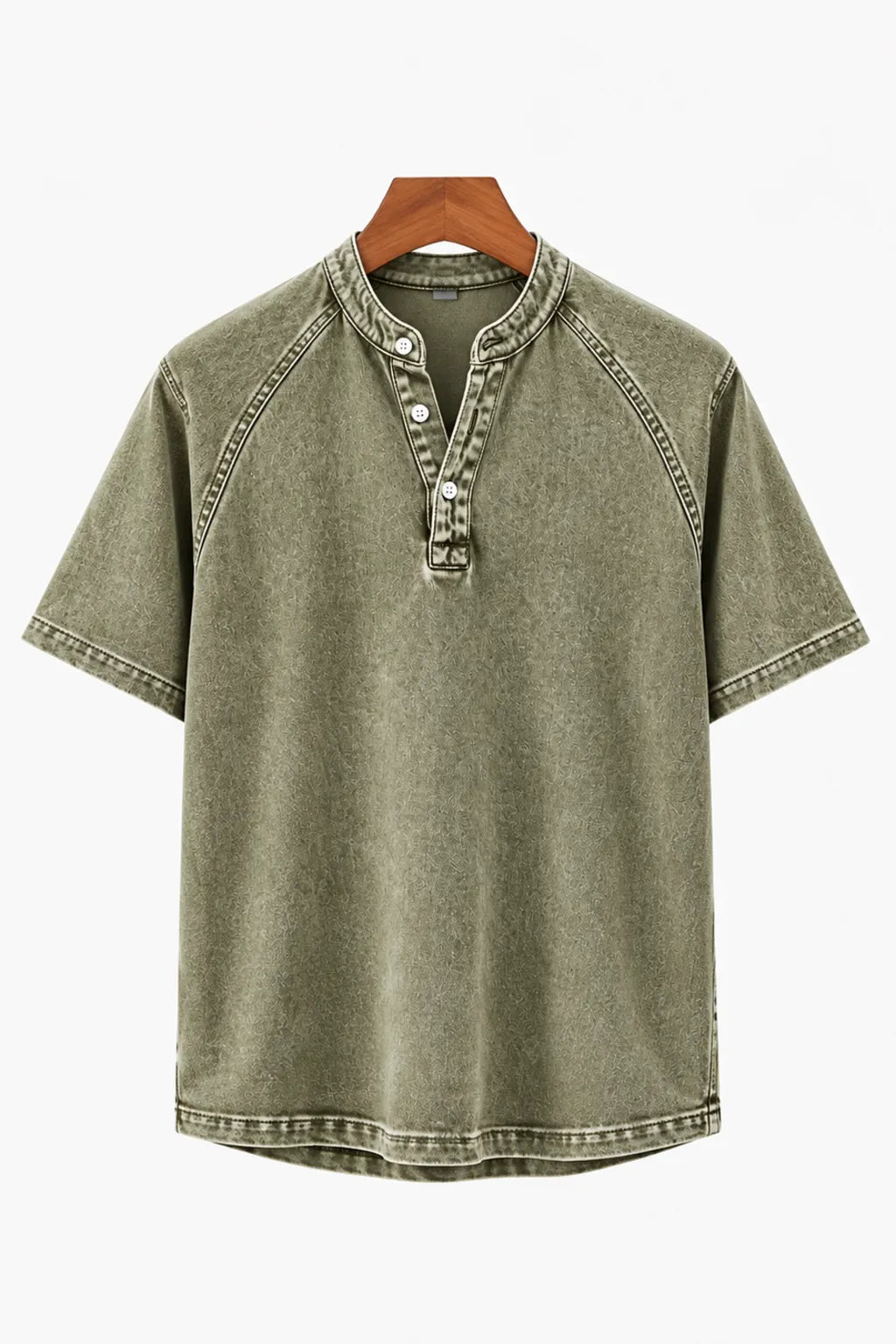 CHEMISE HENLEY EFFET VINTAGE