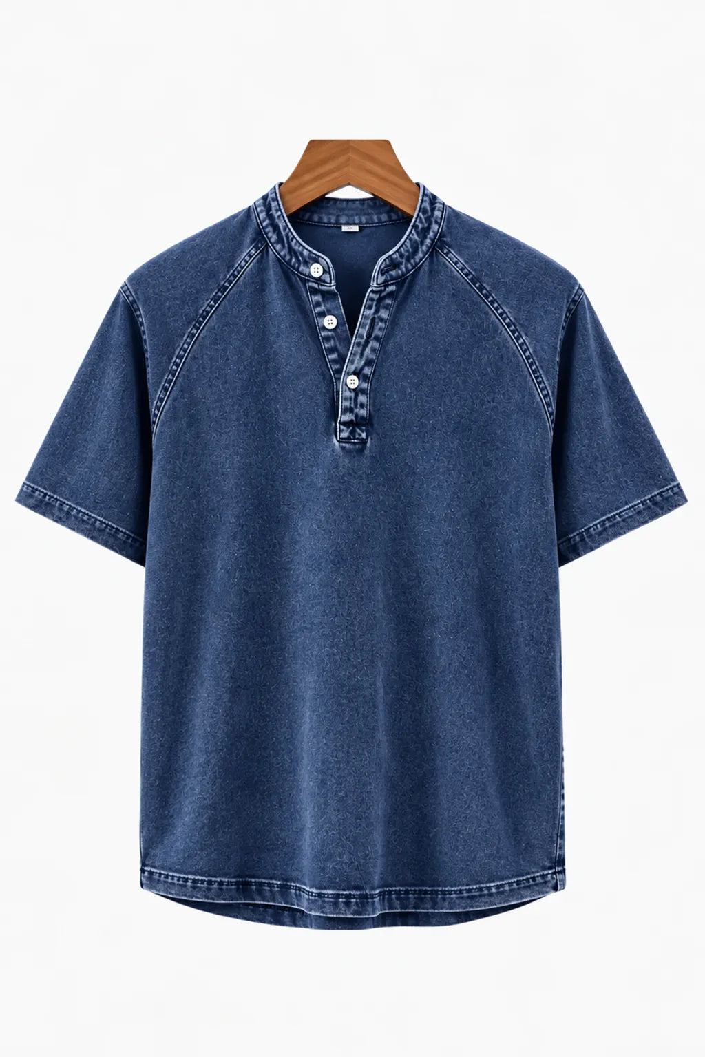 CHEMISE HENLEY EFFET VINTAGE