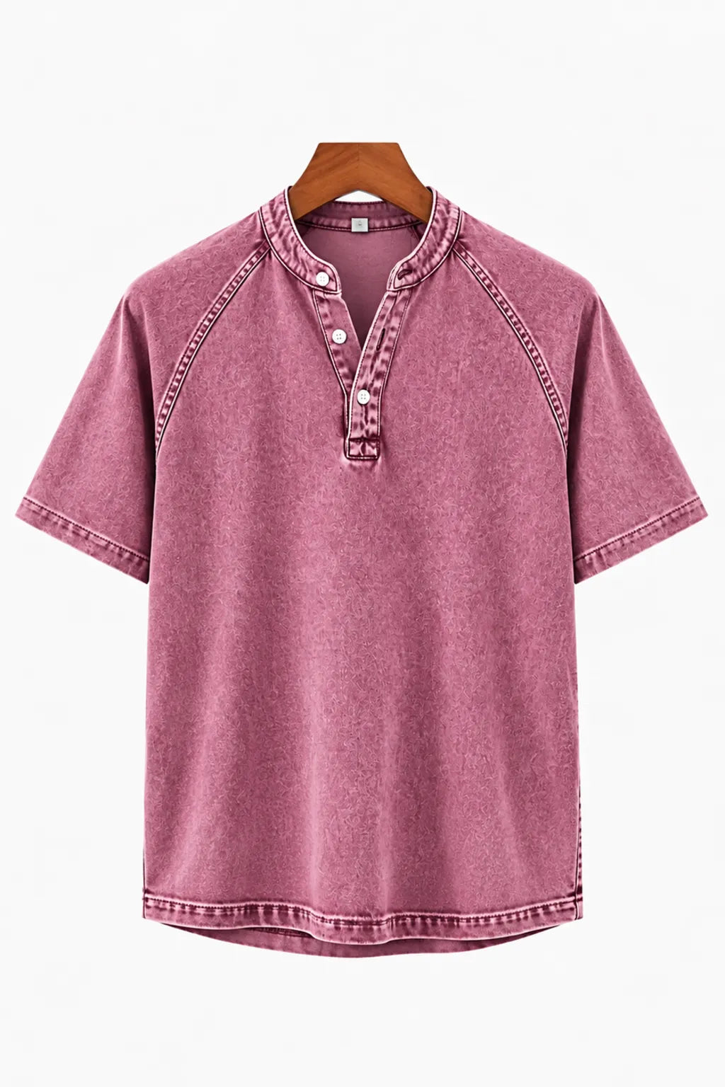 CHEMISE HENLEY EFFET VINTAGE