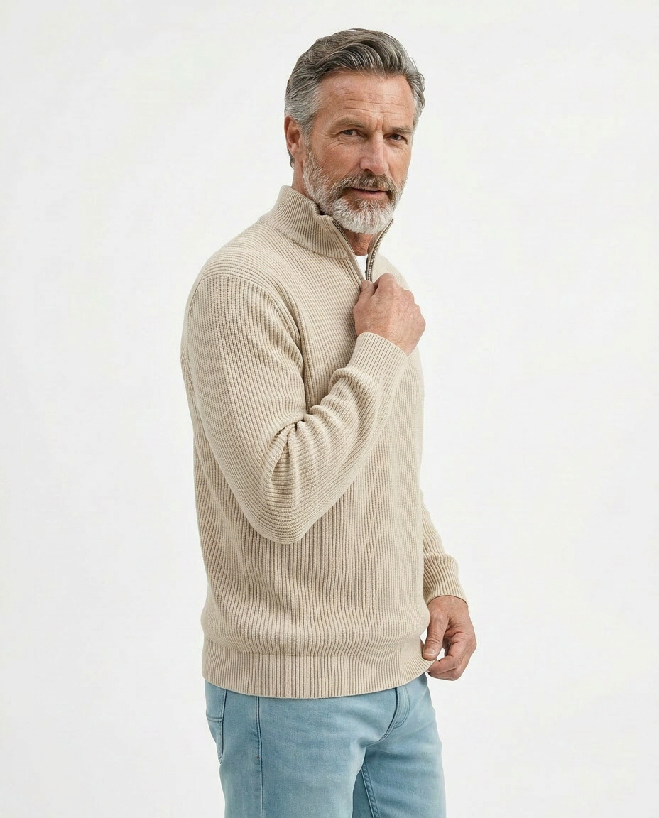 PULL À COL ZIPPÉ ÉLÉGANT