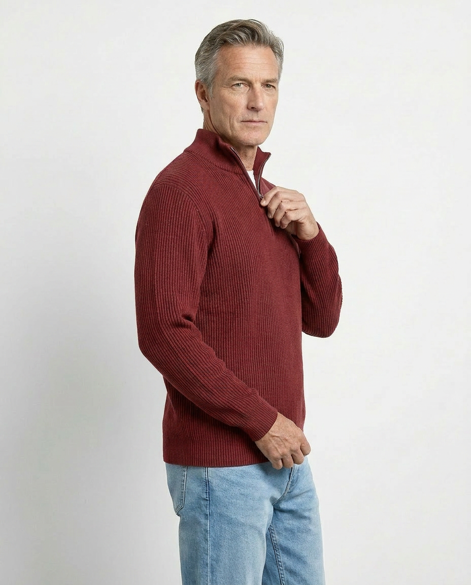 PULL À COL ZIPPÉ ÉLÉGANT