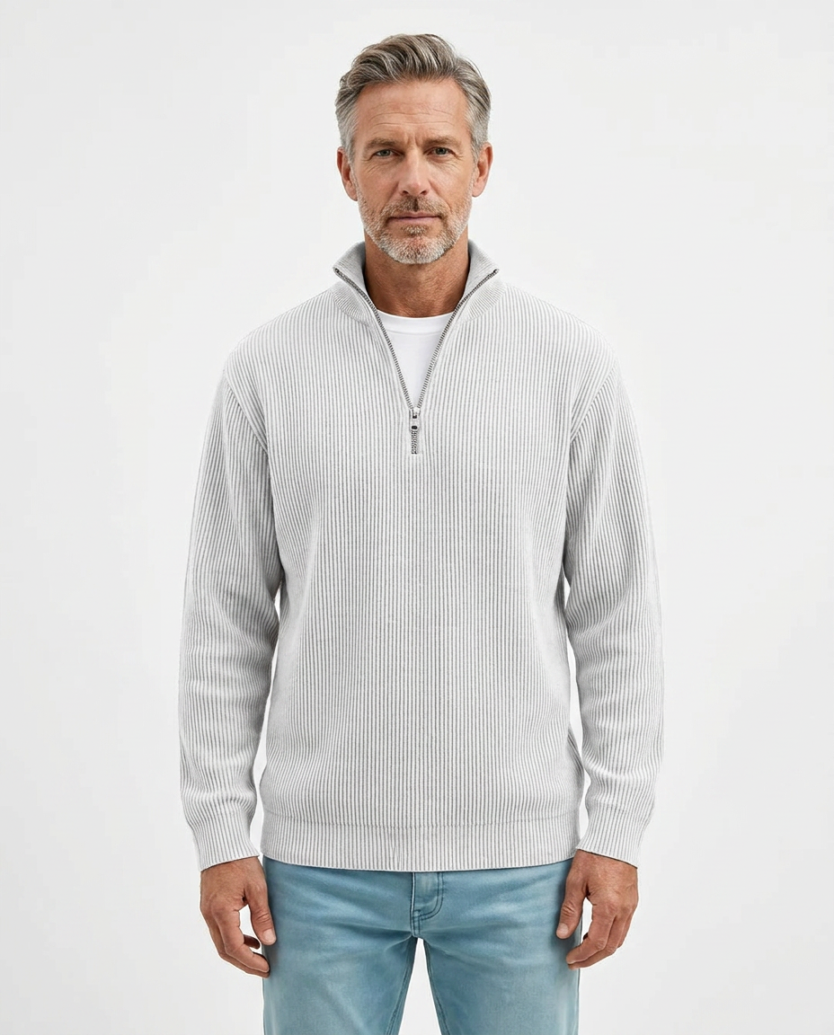 PULL À COL ZIPPÉ ÉLÉGANT