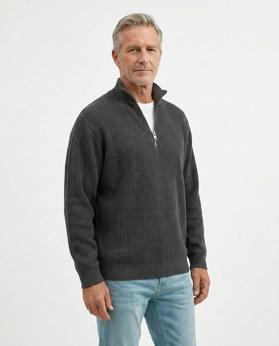 PULL À COL ZIPPÉ ÉLÉGANT