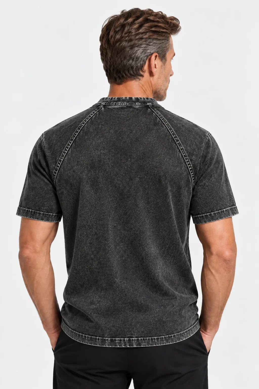 CHEMISE HENLEY EFFET VINTAGE