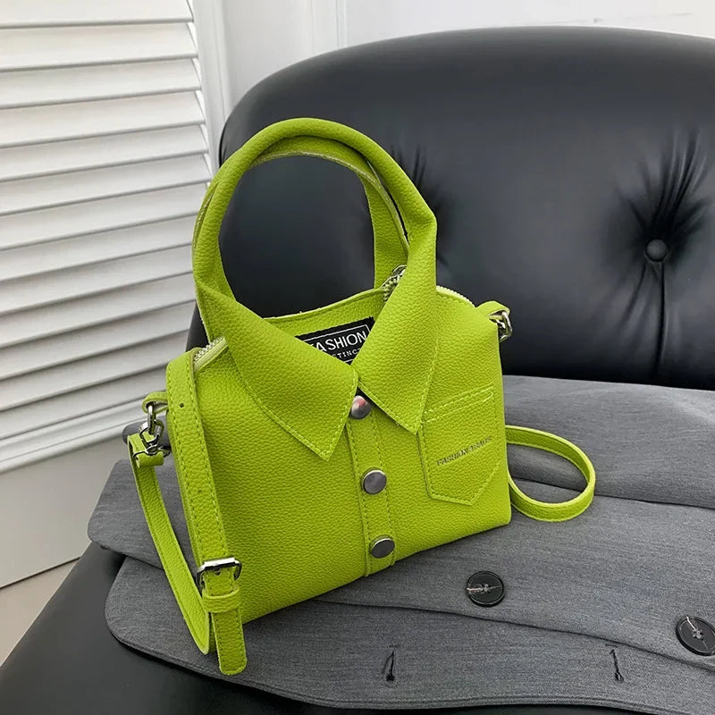 Sac en Cuir Col Chemise
