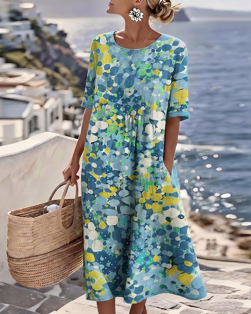 ROBE MIDI FLEURIE D'ÉTÉ