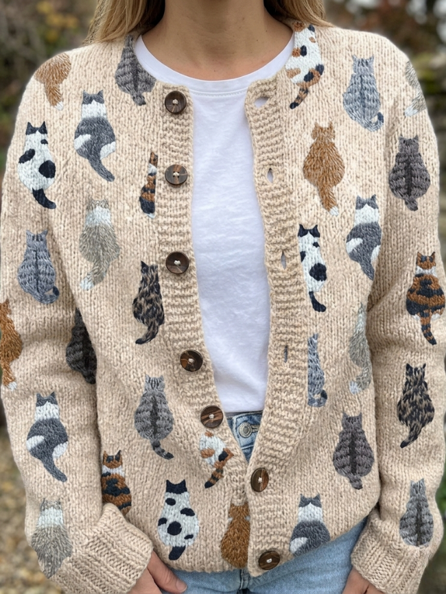 CARDIGAN CHATS MULTICOLORES