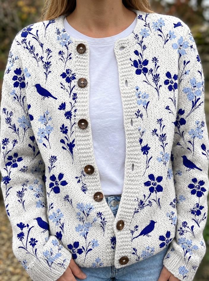 CARDIGAN VOLIÈRE MARINE