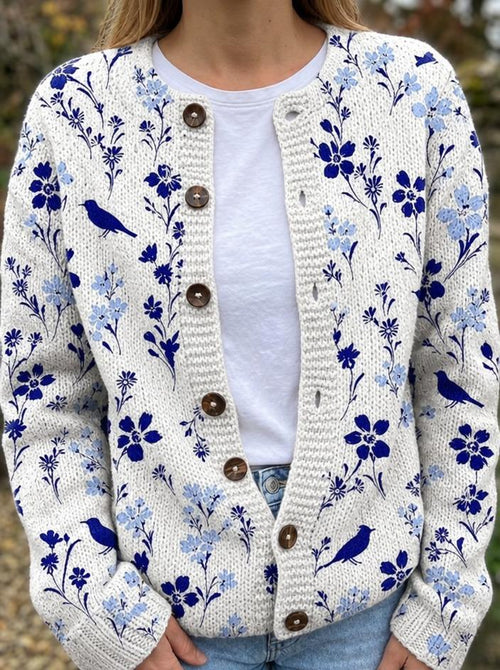 CARDIGAN VOLIÈRE MARINE